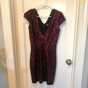 Dress the Population - Zoe Plunging Sequin Mini